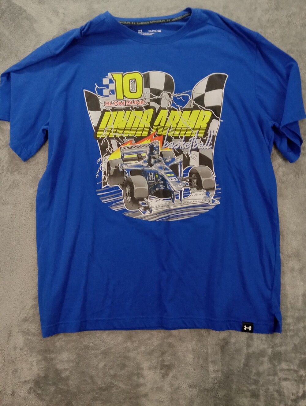 Under Armour Men's Blue Racing Graphic Tee Size XXL Loose
